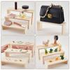 Rectangle Wood Jewelry Display Risers, Wood Shelf Showcase Fixtures Detachable Display Stand For Crafts