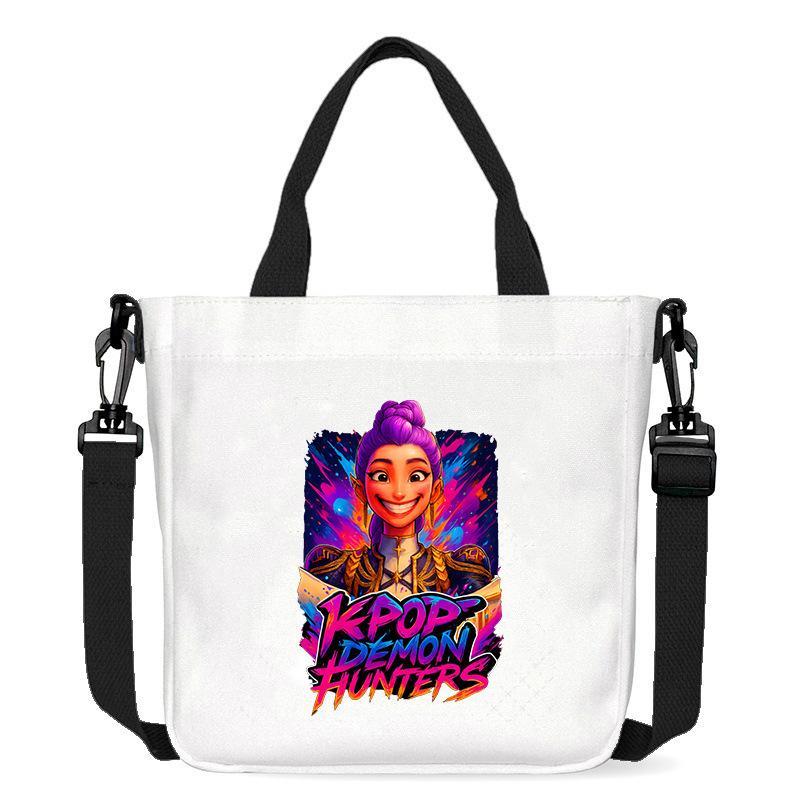 Horký prodej KPOP Dívčí skupina Demon Hunter Tištěná plátěná taška Módní dámská dojížděcí taška přes rameno crossbody