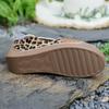 Texture Wedge Fashion Sandals for Girls, Thick Sole, Large Size, Color Blocked Velcro