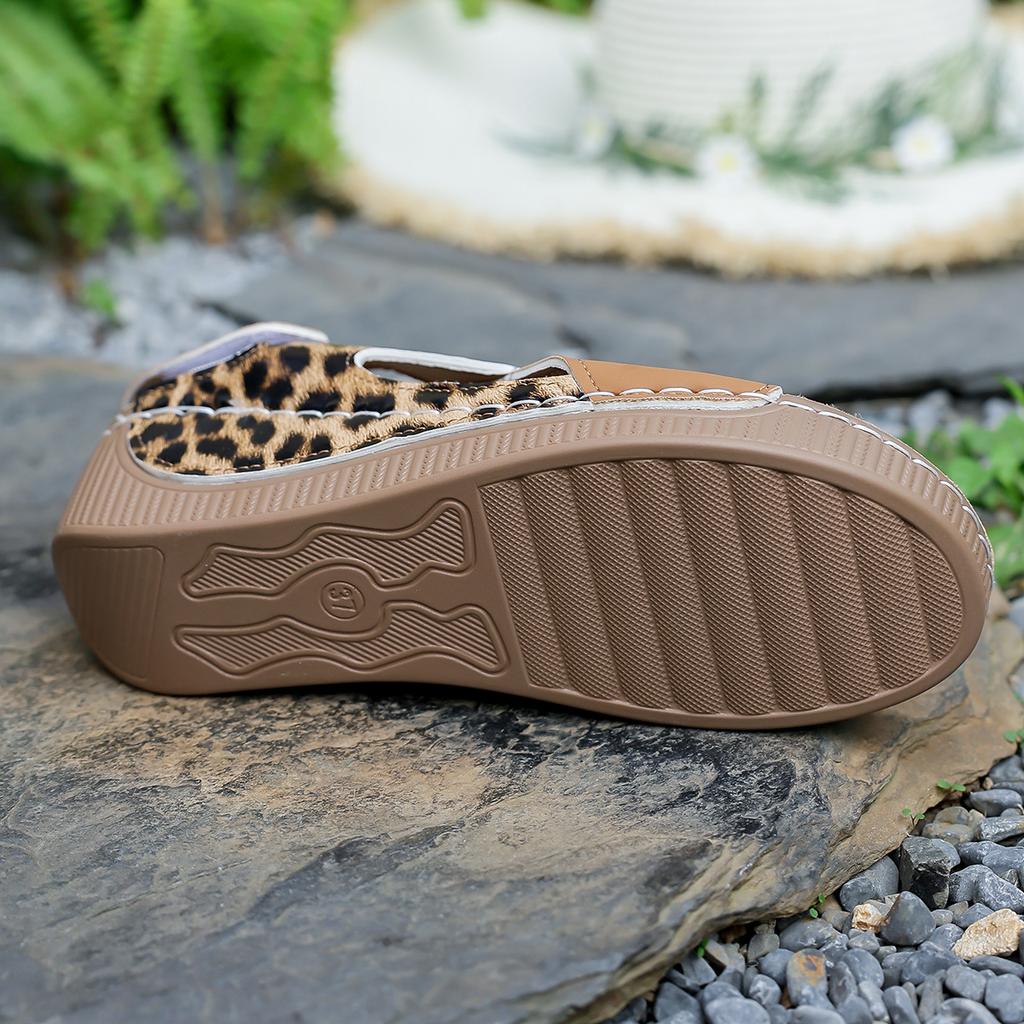 Texture Wedge Fashion Sandals for Girls, Thick Sole, Large Size, Color Blocked Velcro