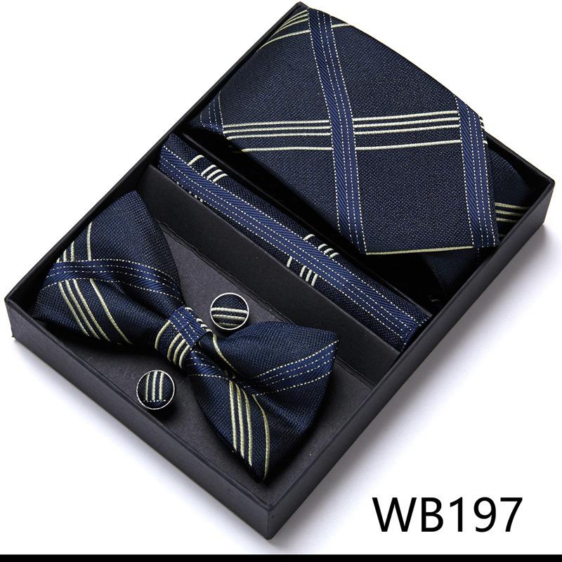 Conjunto de Corbata y Pajarita para Hombre Caja de Regalo Conjunto de 6 Piezas Corbata de Grupo Vestido de Negocios Corbata de Boda