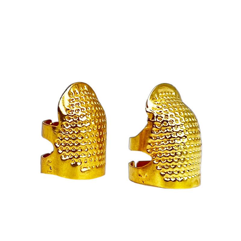 Adjustable Vintage Sewing Thimble, Handmade Non-slip Embroidery against Ring, Vintage Needle Presser Needle Hoop Finger Holder