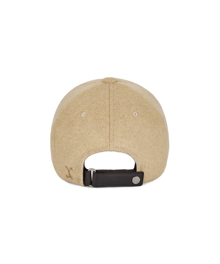 Bajal Va Curved Logo Wool 5-Panel Ball Cap Beige