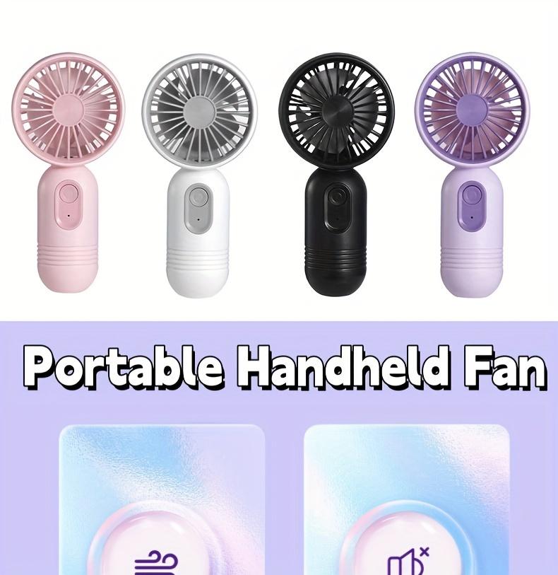 Mini portable fan, handheld small fan, USB charging, 3-speed handheld fan suitable for office, outdoor travel, and camping
