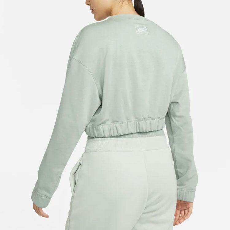 Nike Solid Logo Short Sleeve Crewneck Sweatshirt Women Sweatshirt Green DD5070-357