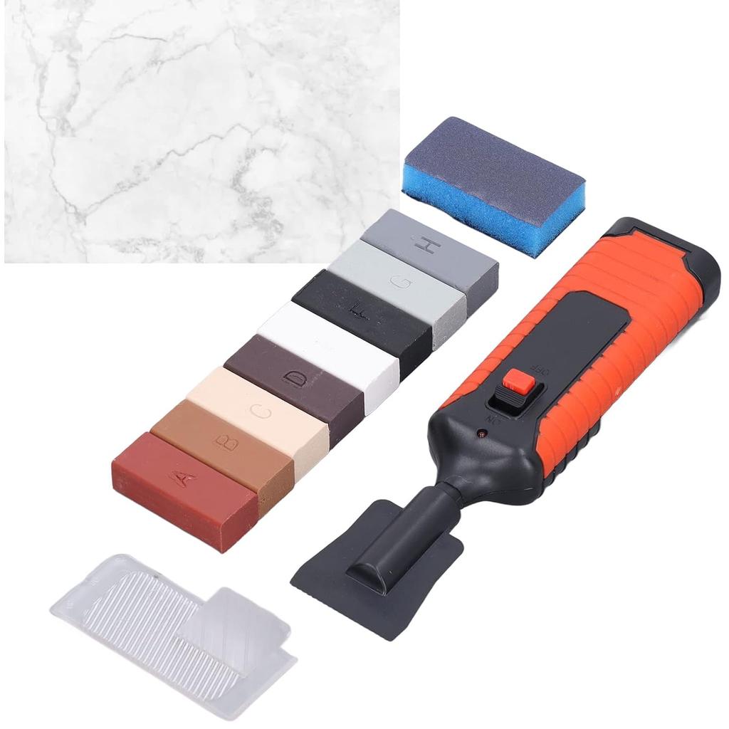 Tile Repair Kit, Heat Pen and Wax Block Set Stone Porcelain Cracks and Crevices Repair Tool for Repairing Nail Holes In Tile Walls