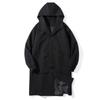 ROMON Men's Mid-Length Hooded Windproof Trench Coat