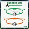 VEOIRXU 4 Pack Soccer Bracelets Adjustable Braided Football Wristbands Friendship Gift for Teen Boys Girls Adults Fans 4 Colors