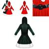 Festive Women's Girls Santa Claus Christmas Costume With Soft Velvet And Faux Fur Trim