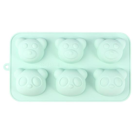 Silikonová dortová forma 6-dutinová potravinářská kvalita Nepřilnavý tepelně odolný nepřilnavý karikatura Bear na čokoládu bez BPA Nástroj na pečení