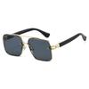 Vintage Square Sunglasses Men Fashion Double Bridge Casual Sun Glasses New Trendy Luxury Brand Designer Outddor Shades