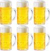 Kunststoff-Bierkrüge 20 oz./600ml Bierkrüge mit Henkel Wiederverwendbare Bierbecher Klare Große Bierkrüge für Bar-Getränke