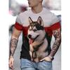 Summer Men's 3D Printed Crew Neck T-Shirt Fashion Versatile Trend Breathable Casual