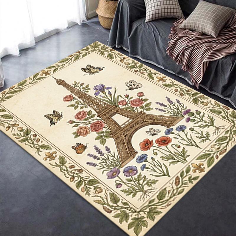 2025 New Paris Eiffel Tower Carpet Rug for Living Room Bedroom Home Sofa Decoration,Kids play Non-slip Floor Mat95