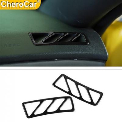 2X Black Dashboard Air Vent Outlet Sticker Trim For Chevrolet Camaro 2010-2015