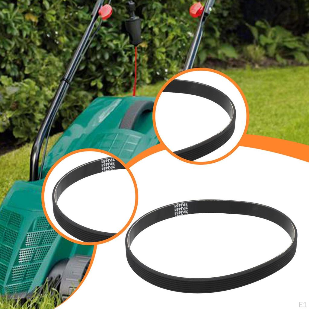 Lawn Mower Drive Belt 7PJ451 Repair Part Rubber 451mm Outer Circumference High Performance Easy