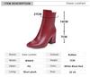 Fashion Fashion Women Ankle Boots Chelsea Boats Autumn Winter Ladies Shoes Square Toe Side Zipper Sexy Chunky High Heels Booties Mujer