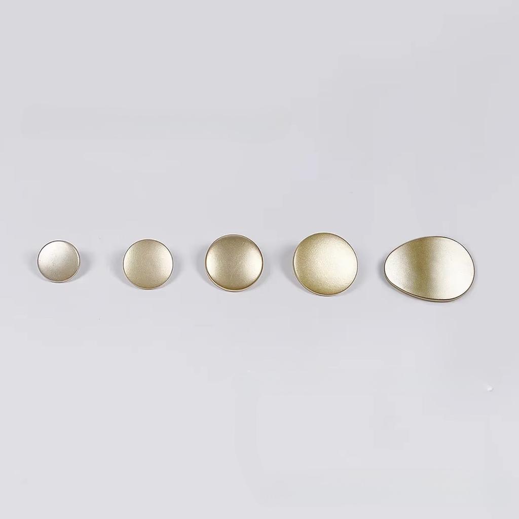 10Pcs Fashion Light Luxury Gold Flat Round Plastic Buttons Women Coat Trench Suit Advanced Sense Shank Button Sewing Accessories