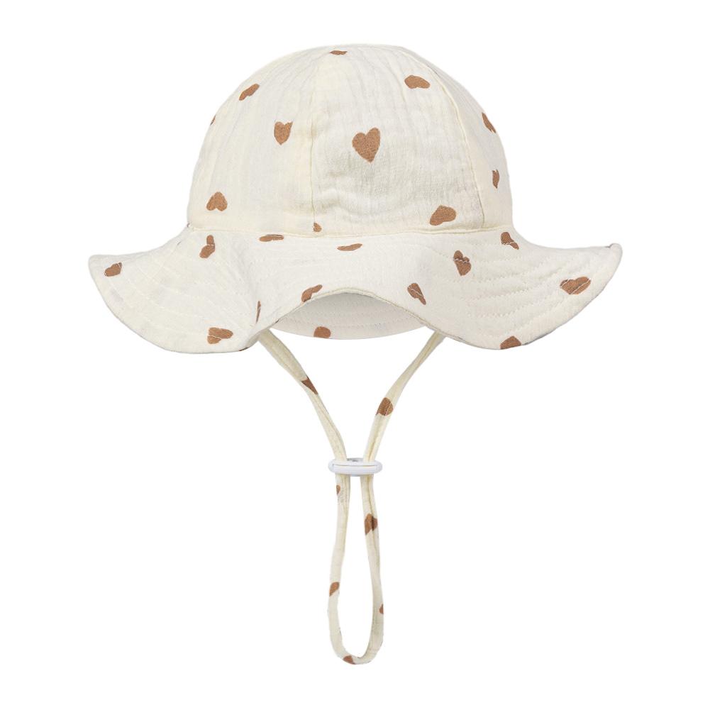 Baby Cotton Bucket Hats New Children Sunscreen Outdoor Caps Boys Girls Print Panama Hat Unisex Beach Fishing Hat For 3-12 Months