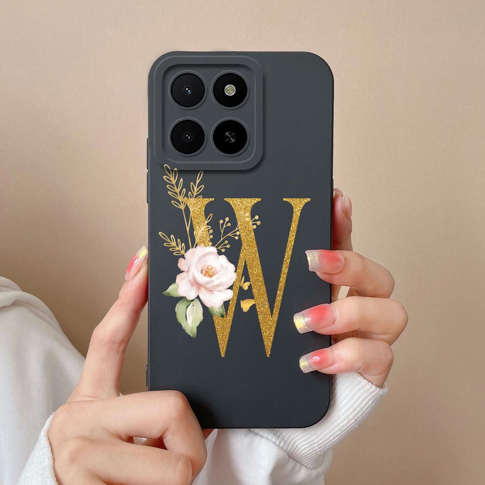 Pro Honor X5B Plus X5 Pouzdro Jednoduché Jméno Písmeno Měkký Hladký Tekutý Silikon Nárazuvzdorný Zadní Kryt Telefonu Pro Honor X 5 X5bPlus Capa
