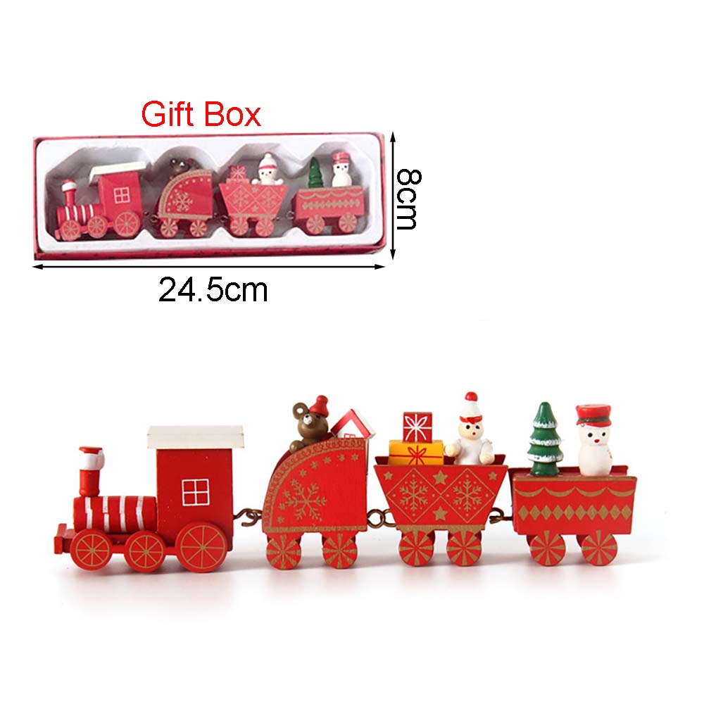 Christmas Wood Train Decoration,Christmas Ornaments With Moving Train,Home Noel,Happy New Year Gifts