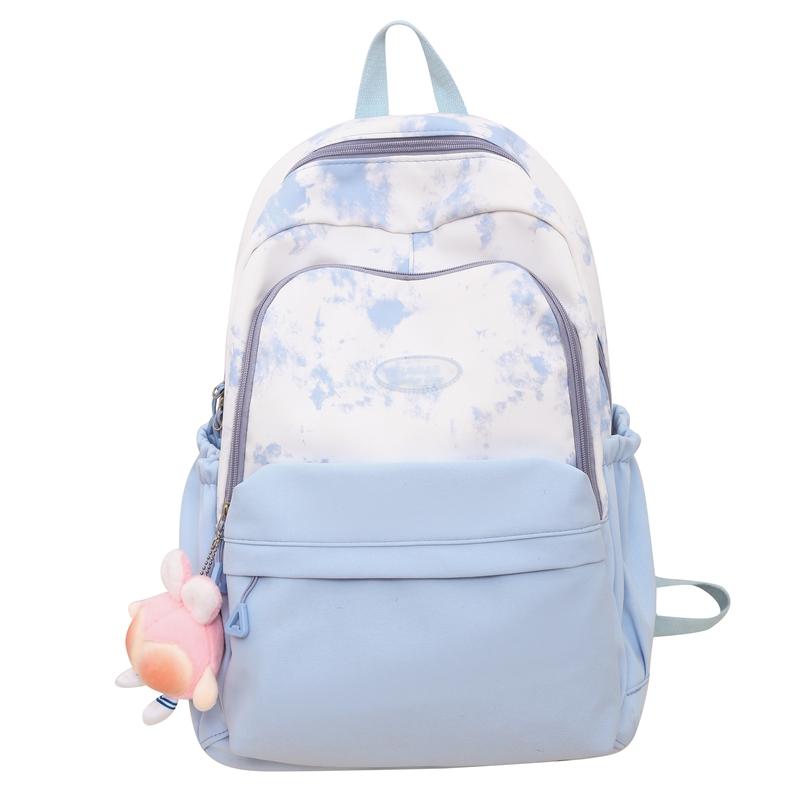 

Рюкзак большой емкости, женский школьный рюкзак контрастного цвета, мужской рюкзак для старшей школы синий