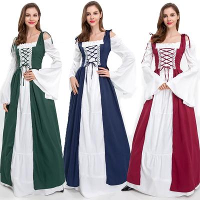 Halloween Greek Goddess Court Princess Queen Costume Cospla Fancy Vampire Retro European Imperial Drama Stage Play Elegant Dress