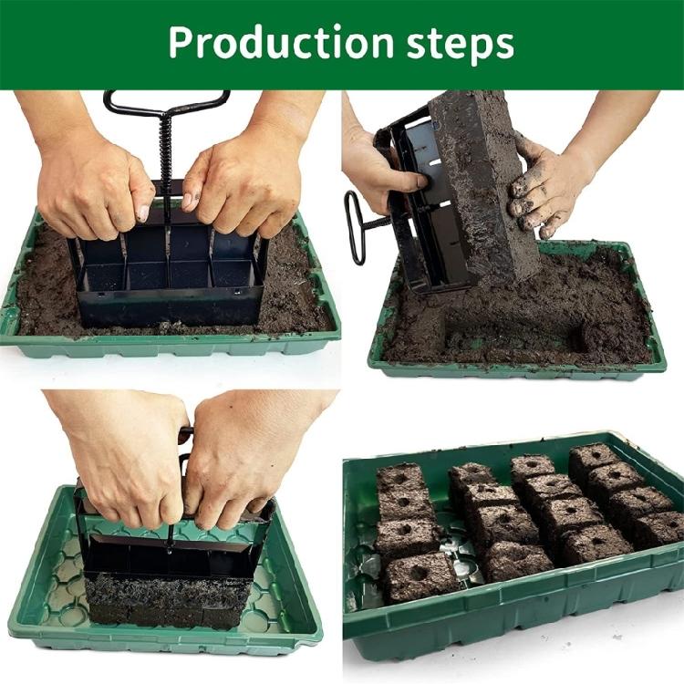 Soil Blocker 4 Cell Soil Block Maker  Handheld Block Maker Blocking