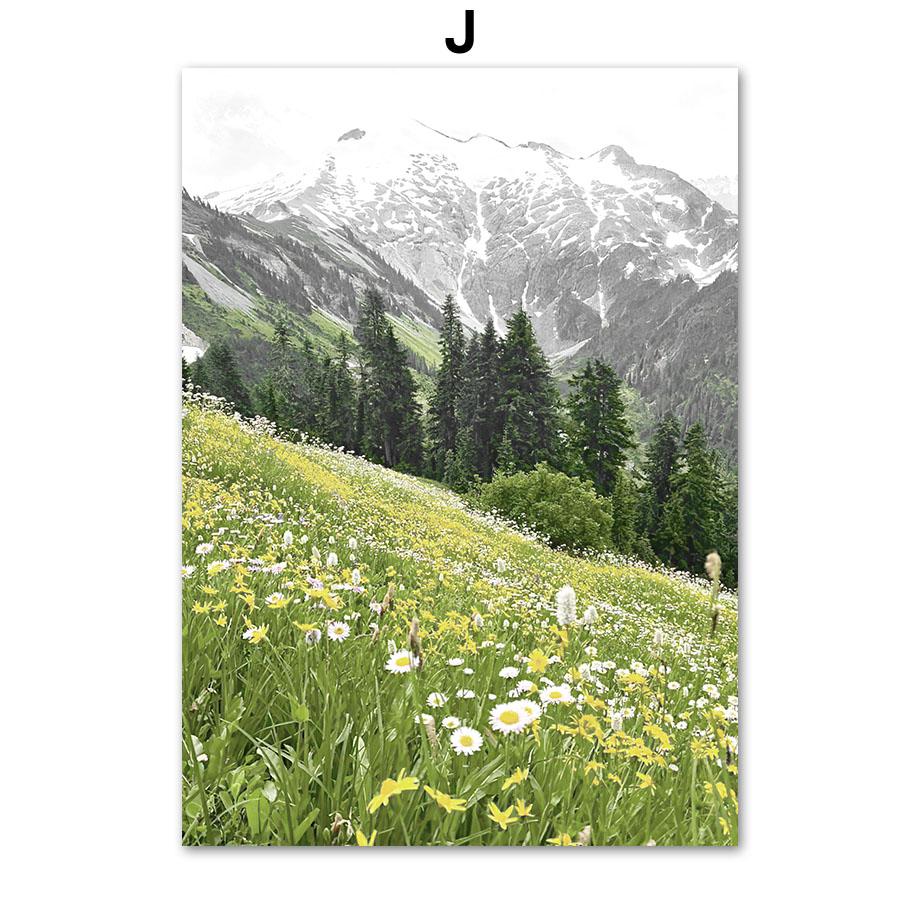 Europa Stadt Fahrrad Berg Wildblumen Blatt Wand Kunst Leinwand Malerei Nordic Poster Und Drucke Wand Bilder Für Wohnzimmer Dekor