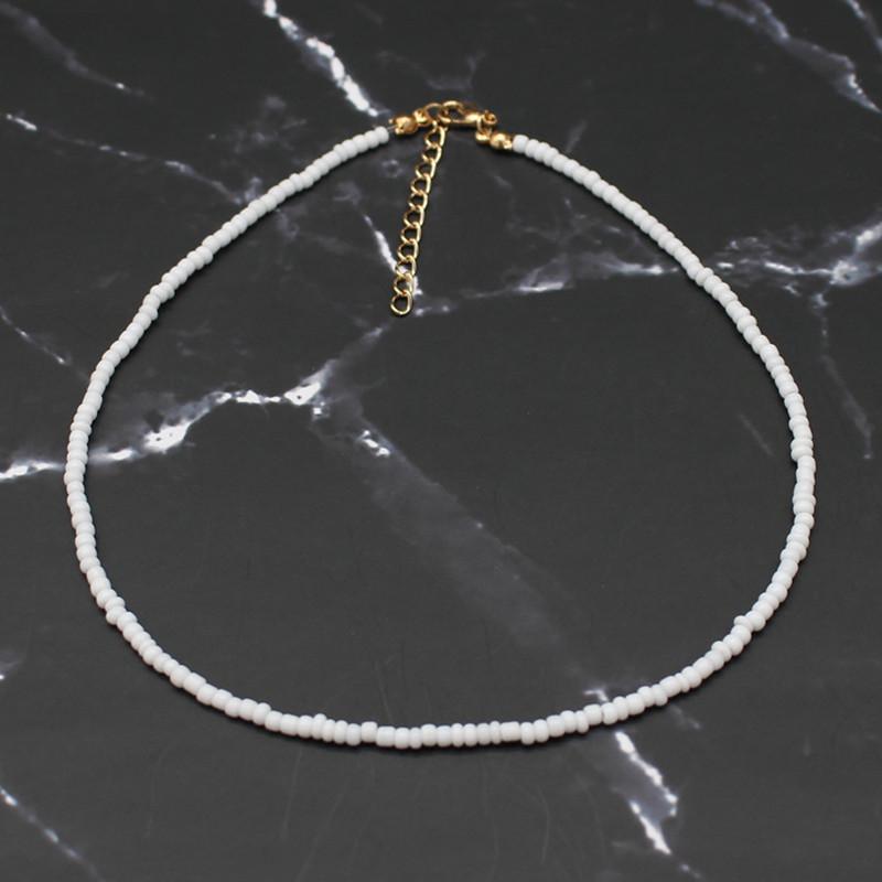 Bohemia Handmade Rainbow Seed Beads Simple Choker Necklace Women's Fashion Wild Sweet Colorful Collar Jewelry Gift