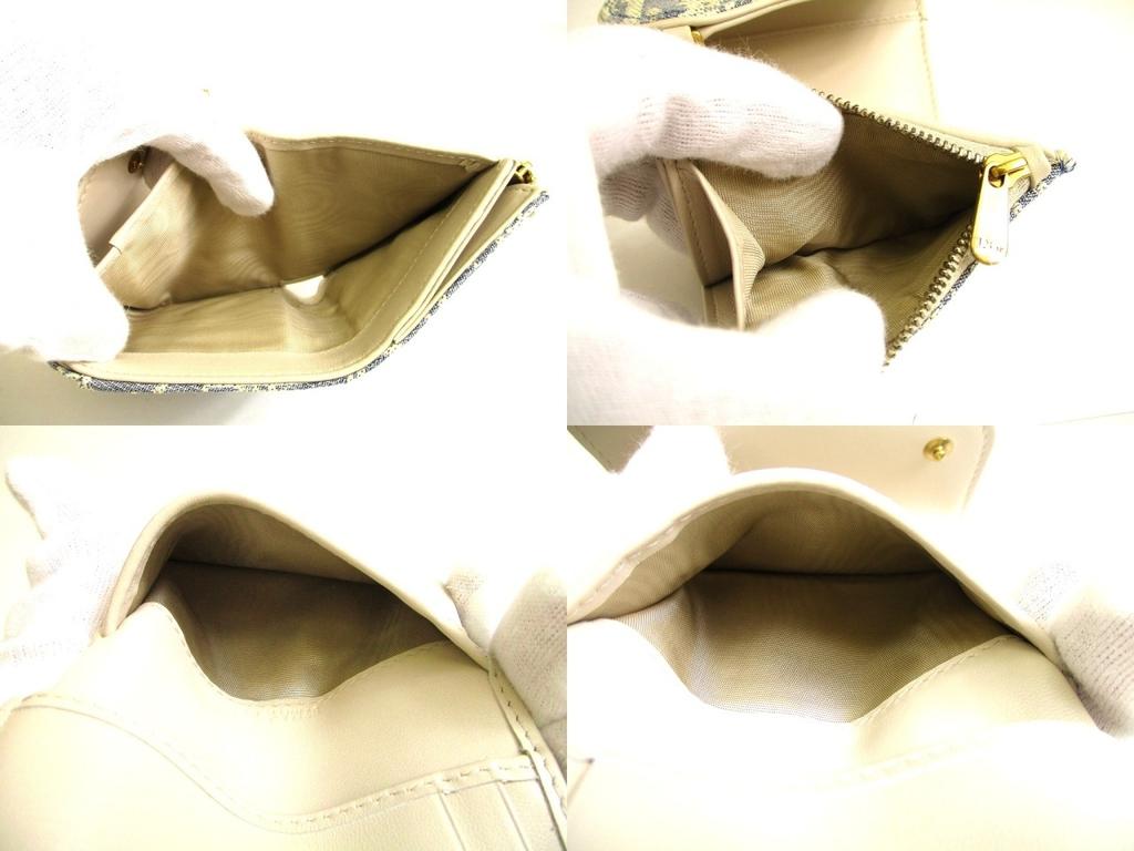 Authentic Christian Dior Cannage Light Blue Trifold Saddle Lotus Wallet #a841  Refurbished