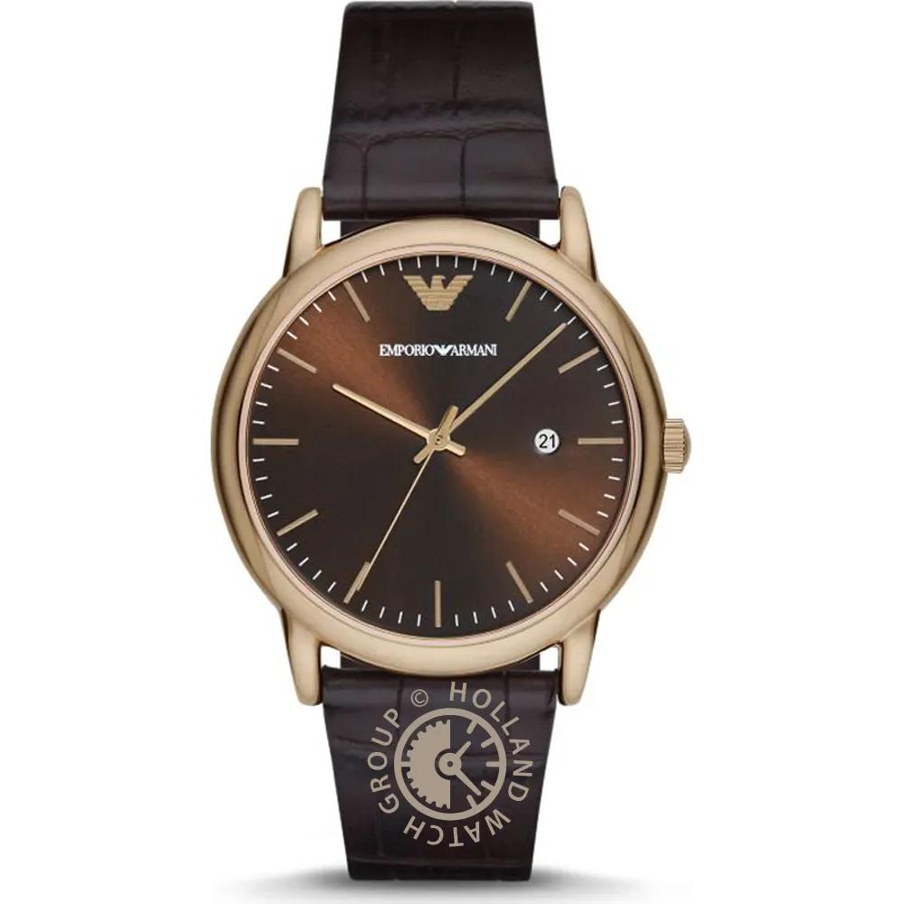 Emporio Armani Luigi Slim Brown Leather Men s Quartz Watch AR2503 коричневый
