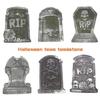 Halloween Foam Tombstone Decoration RIP Skull Graveyard Prop Haunted House Party Garden Cemetery Outdoor Horror Decor Supplies