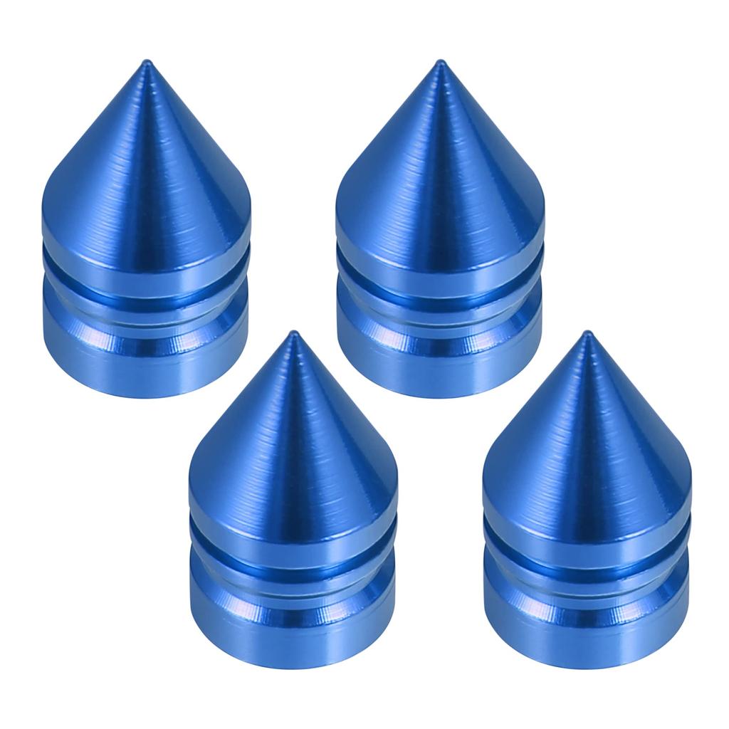 uxcell Tire Valve Caps Tire Valve Stem Caps Dust Valve Caps for Motorcycles Wheels Tower Shape 4 Pack Dark Blue