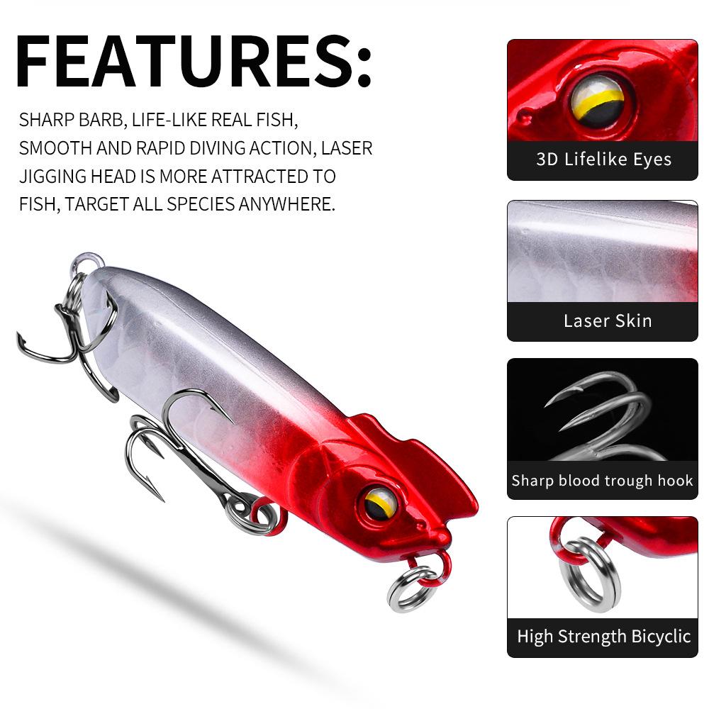 Weitwurf Sinkender Wasserweg Unterköder Zittert Sinkende Simulation Straßenunterköder Falscher Köder, Barsch mit aufgestülptem Maul, Kill Chicken Crown Köder