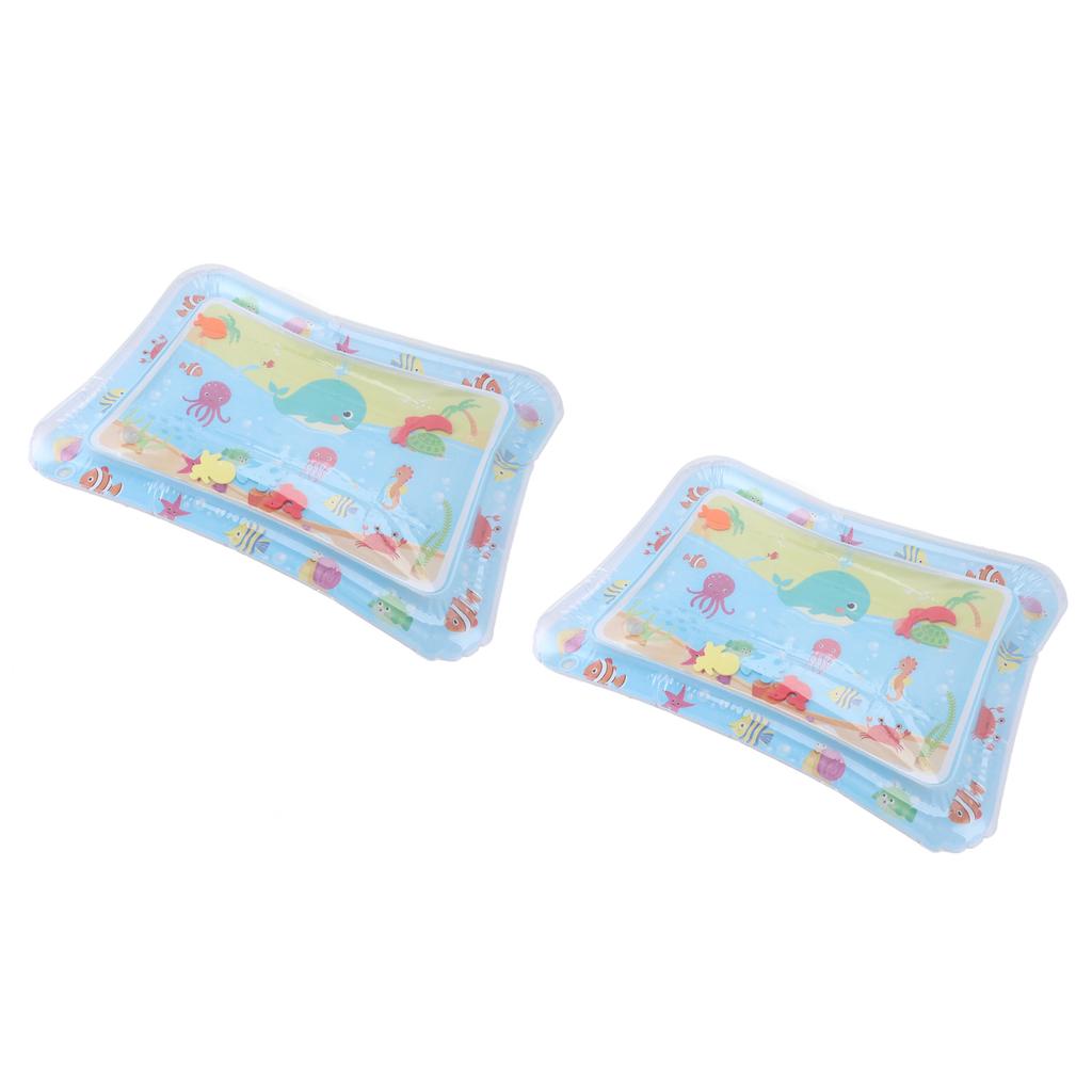 2 Pcs Baby Water Play Mat Rich Colorful Pattern Tummy Time Water Cushion Infant Early Development Ac