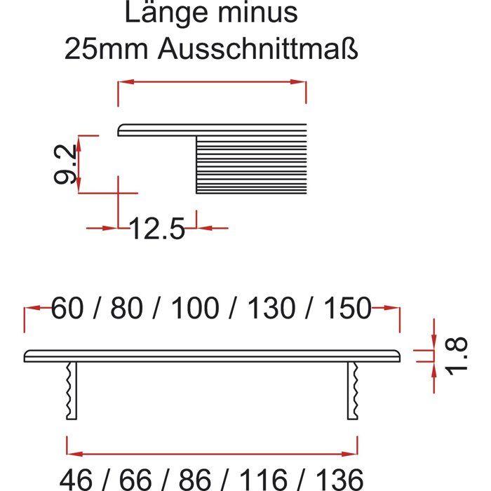 Grille d'aération - vasalat - luftgitter 600x60mm - aluminium argenté - montage sans outil - evacuation optimale