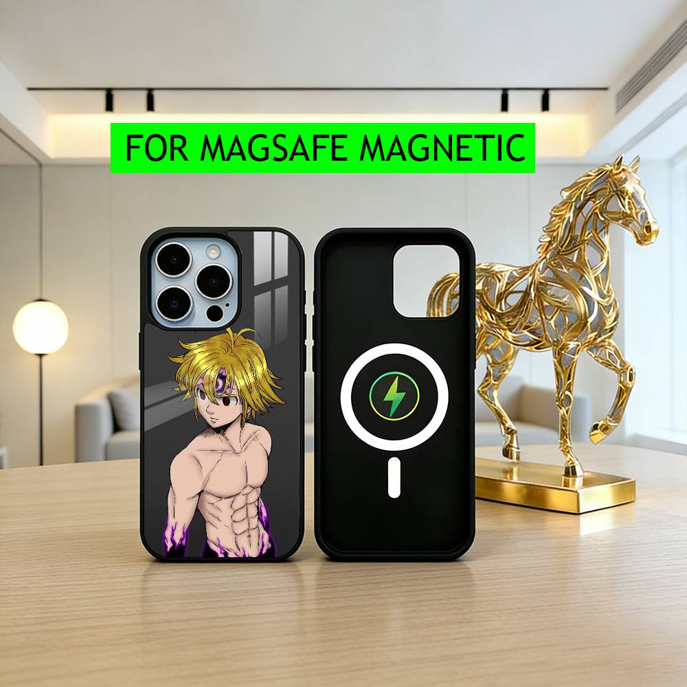 The S-Seven D-Deadly Sins M-Meliodas Phone Case For iPhone17,16,15,14,13,12,11 Plus,Pro Magnetic For Magsafe Wireless Charging