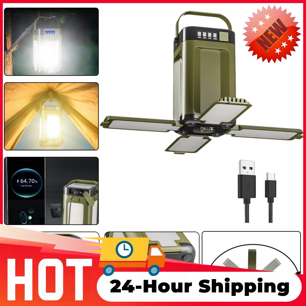 Rechargeable LED Camping Lantern With folding LED Portable Tent Light For Camping Hiking Fishing Waterproof Emergency Flashlight