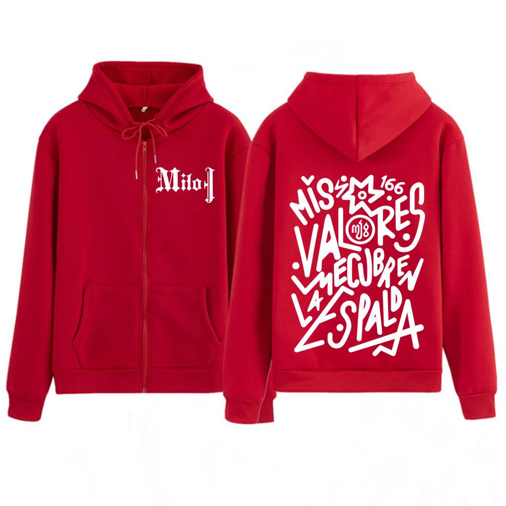 Rapper Milo J Fashion Graphic Zip Up Hoodie Men Women Vintage Jacket Loose Casual Thick Sweatshirt Fan Gifts