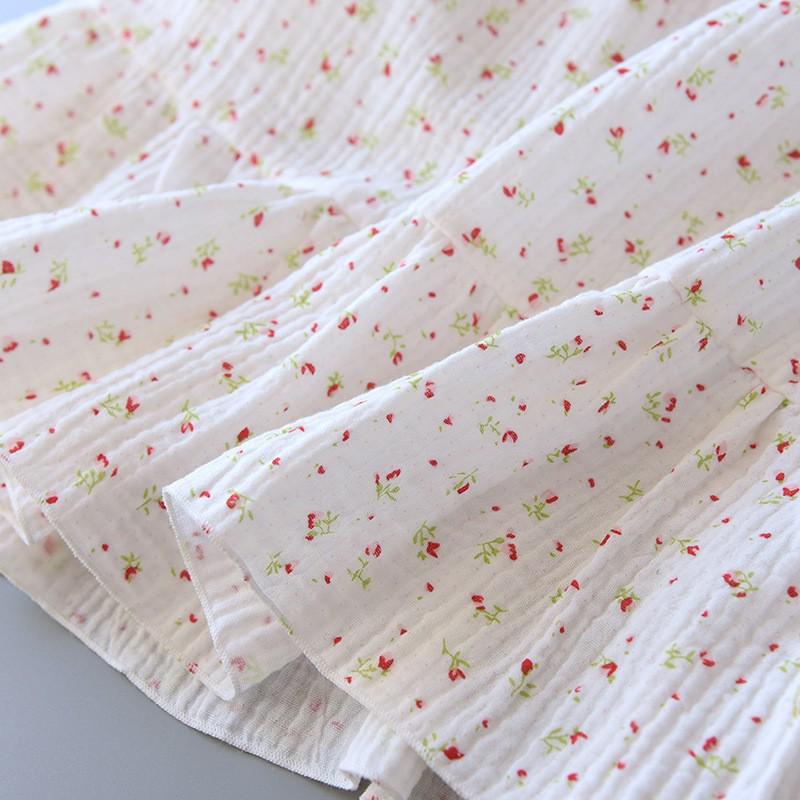 Women's Cotton Crepe Nightgown: Comfortable, Sweat-Absorbent, Spaghetti Strap, Loose Long Dress Pajamas