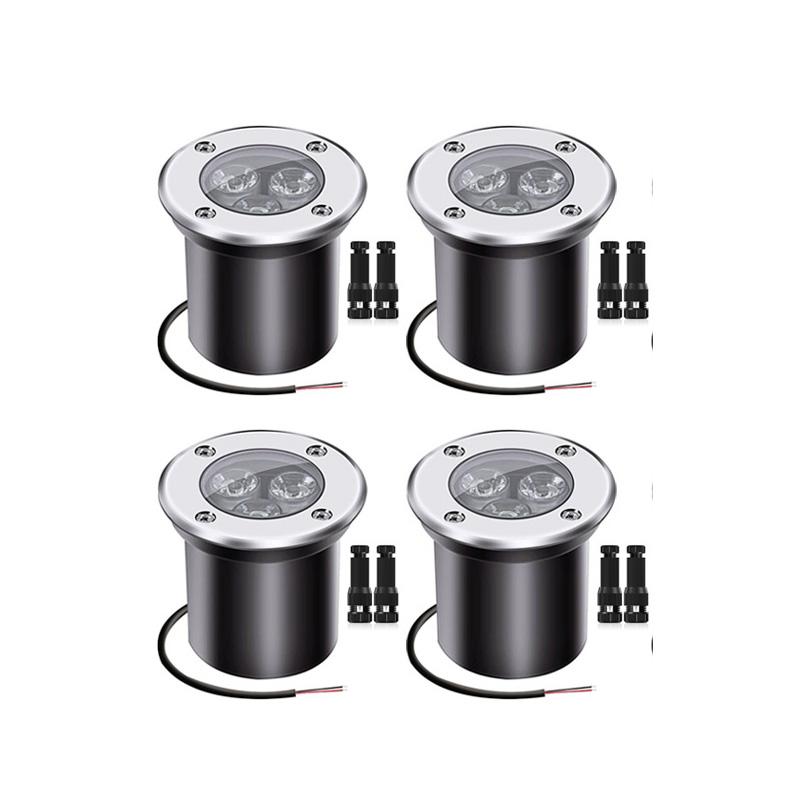 Low Voltage Landscape Lights LED Well Lights 3W 12V-24V in Ground Light Waterproof Floor Driveway Deck Step Outdoor Spot Lights