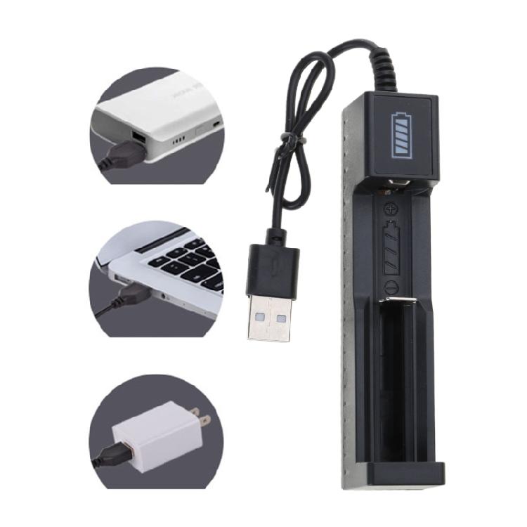 USB 3.7V 18650 16340 14500 Li-ion Rechargeable Battery Charger 1-slot Intelligent Independent Charging with Indicator