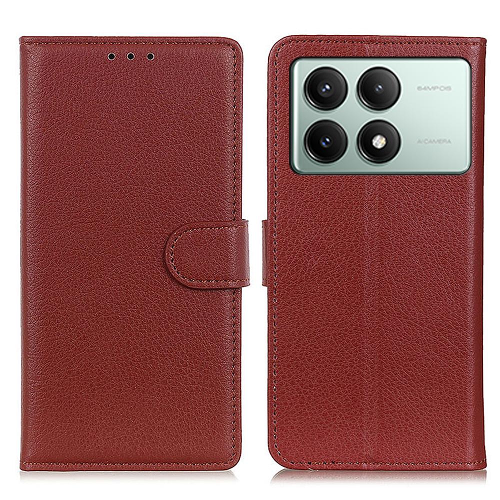 For Xiaomi Redmi K70E 5G/Poco X6 Pro 5G Case PU Leather Litchi Texture Wallet Phone Cover