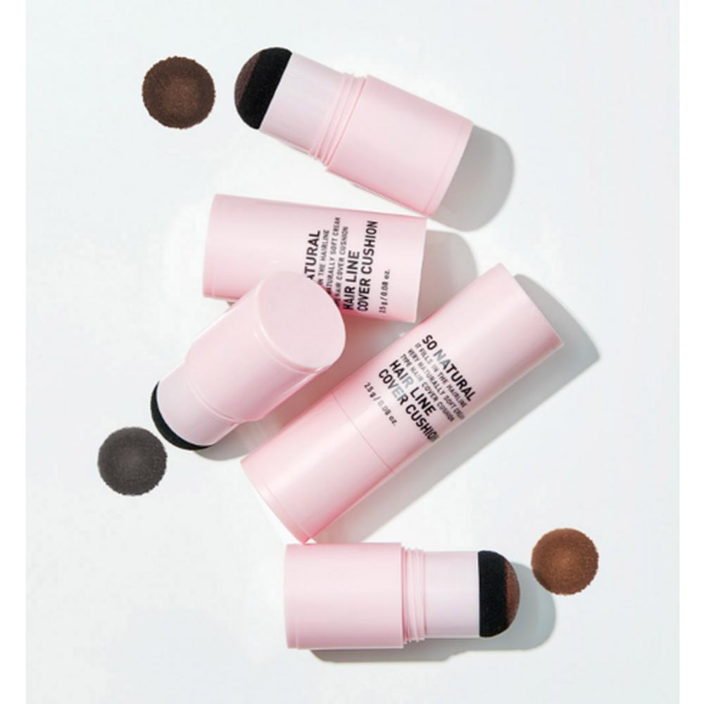 SO NATURAL Hair Line Cover Cushion Dark Brown 2.5g – Root Touch Up, Natural Coverage, Korean