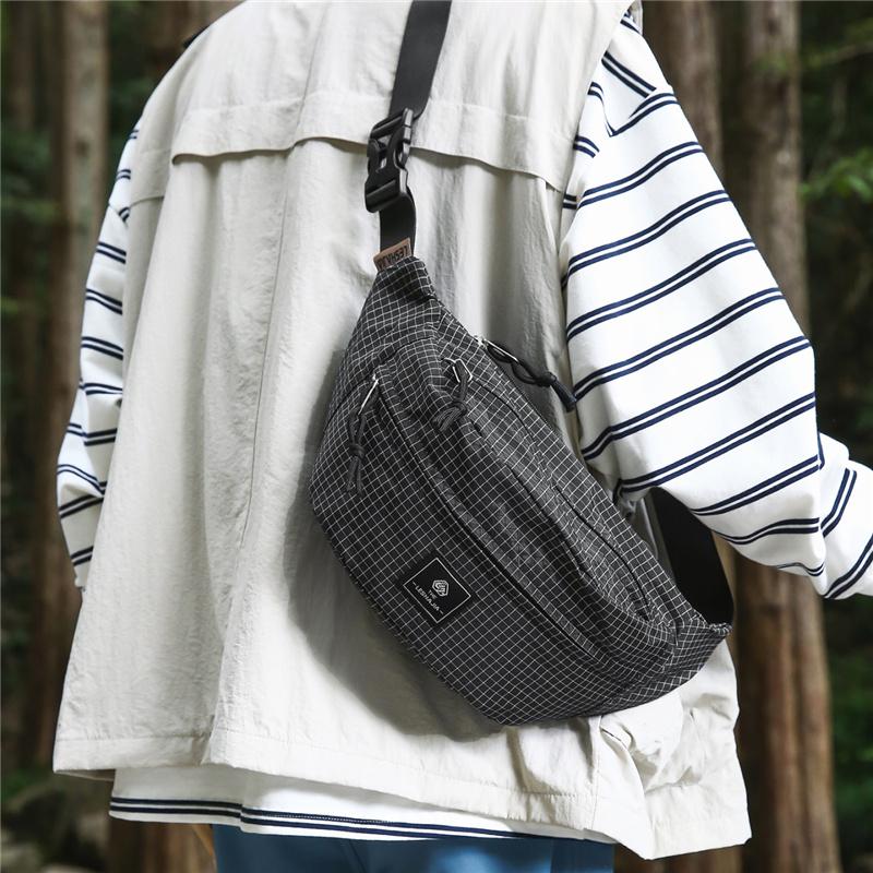 Waterproof Nylon Sling Bag for Unisex Multiple Pockets Outdoor Travel Waist Pack