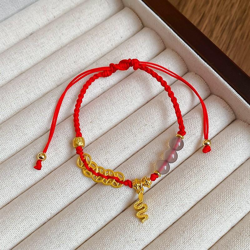 New Chinese-style Lucky and Lucky Red Rope Bracelet, Fashionable Versatile Hand Rope Bracelet, Niche Light Luxury Temperament Jewelry