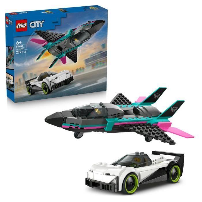LEGO City 60489 Le Jet Contre la Voiture - Jouet de Construction des 6 ans - Idée Cadeau