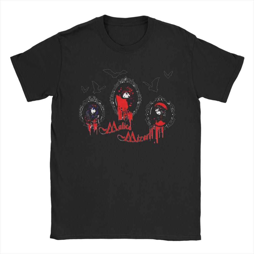 Men T-Shirt Malice Mizer Visual Kei Japanese Gothic Casual 100% Cotton Tees Short Sleeve  T Shirt Round Neck Clothing