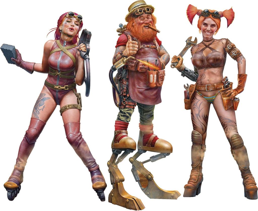 Master Box 1/24 Scale Strange Friends at the End of the Universe Series 4: Mechanic (3 Figures) Plastic Model Kit MB24081